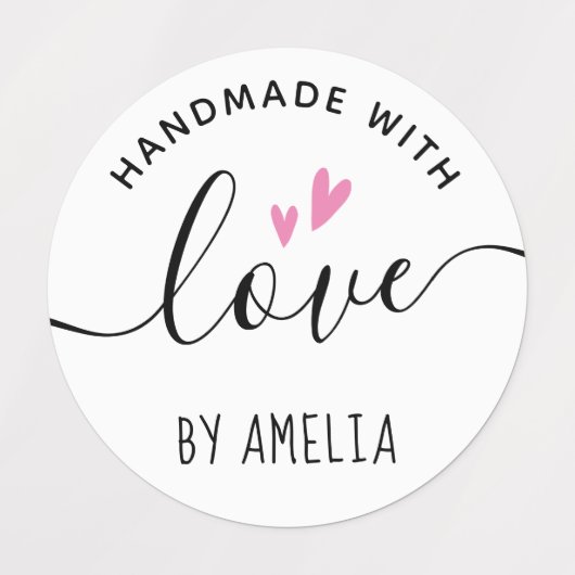 Handgemaakt met liefde door eigen naam schattig ha labels (Design 2)