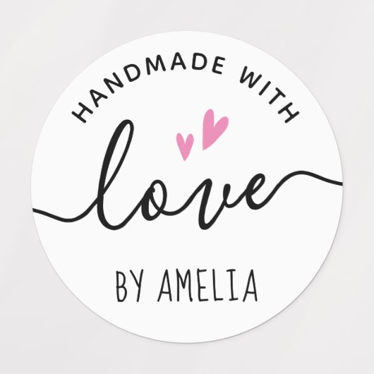 Handgemaakt met liefde door eigen naam schattig ha labels (Design 1)