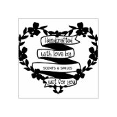 Handgemaakt met liefde door .. hartvorm rubberstempel (Afrduk)