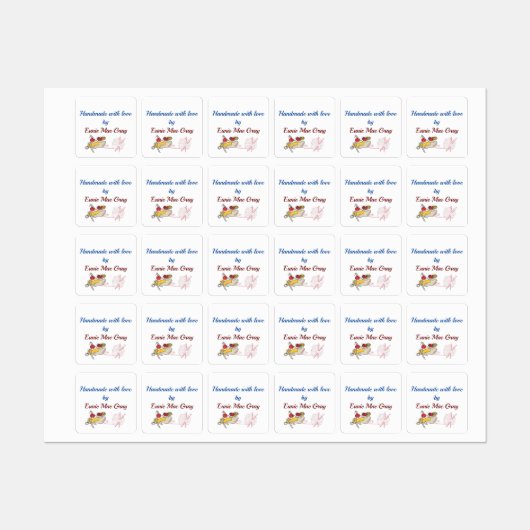 Handgemaakt met liefde door labels (Vel)