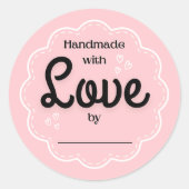 HANDGEMAAKT met liefde door... Ronde Sticker (Voorkant)