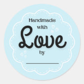 HANDGEMAAKT met liefde door... Ronde Sticker (Voorkant)