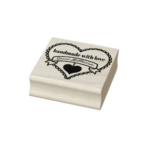 Handgemaakt met Liefde door ... Rustic Heart, gepe Rubberstempel