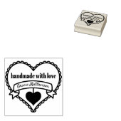 Handgemaakt met liefde door .. Rustiek Hart Gepers Rubberstempel (Gestempeld)