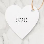 Handgemaakt met liefde door suzi Heart Price Label (Achterkant)