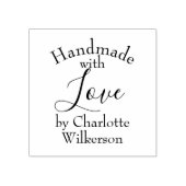 Handgemaakt met liefde door uw aangepaste naam rubberstempel (Afrduk)