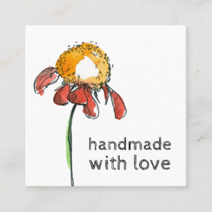Handgemaakt met Liefde Echinacea Winkel Vierkante Visitekaartje