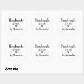 Handgemaakt met liefde, eenvoudig script gepersona ronde sticker (Vel)