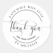Handgemaakt met liefde Elegant Dank u Sticker (Voorkant)