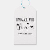 Handgemaakt met liefde - Elegant Rustic Kraft Cust Cadeaulabel (Voorkant)