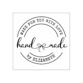 Handgemaakt Met Liefde Elegant Script Product Stem Rubberstempel (Afrduk)