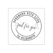 Handgemaakt Met Liefde Elegant Script Product Stem Rubberstempel (Afrduk)