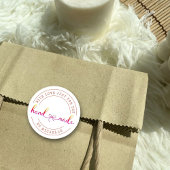Handgemaakt met liefde Elegant Script Product Stic Ronde Sticker