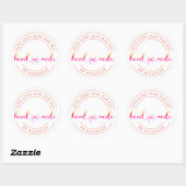 Handgemaakt met liefde Elegant Script Product Stic Ronde Sticker (Vel)