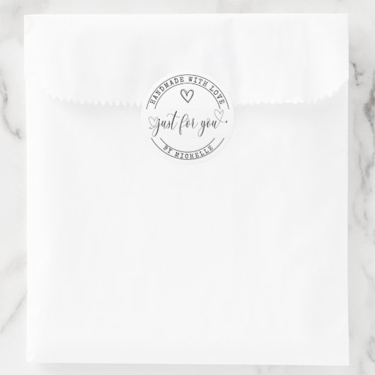 Handgemaakt met liefde Elegant Script Sticker (Tas)