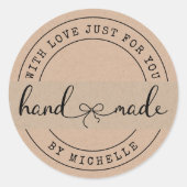 Handgemaakt met liefde Elegant Script Sticker (Voorkant)