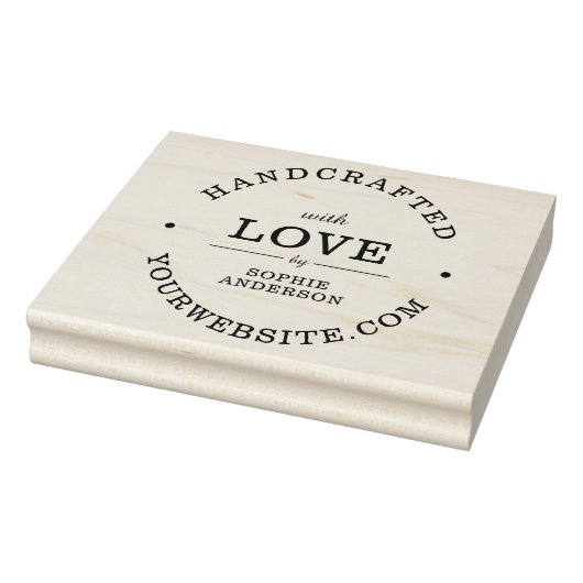 Handgemaakt met liefde | Elegante custom name craf Rubberstempel (Stempel)