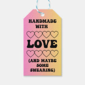 Handgemaakt met liefde (en misschien wat vloeken) cadeaulabel (Voorkant)