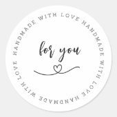 Handgemaakt met liefde | Etiket voor aangepast cra (Voorkant)
