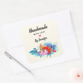 Handgemaakt met liefde - Exotische tropische bloem Vierkante Sticker (Envelop)