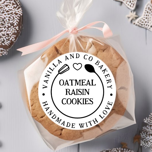 Handgemaakt Met Liefde Gardeer Lepel Bakkerij Bedr Ronde Sticker