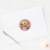 Handgemaakt met liefde Gehaakte dame keuken Ronde Sticker (Envelop)