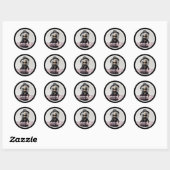 Handgemaakt met liefde Gehaakte dame zwart Ronde Sticker (Vel)