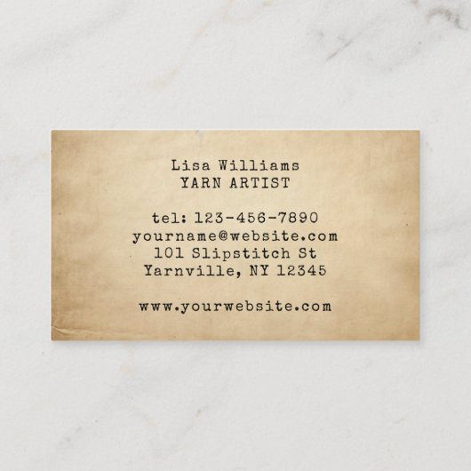 Handgemaakt met liefde gehaakte garen ballen klein visitekaartje (Achterkant)