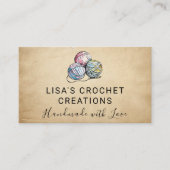 Handgemaakt met liefde gehaakte garen ballen klein visitekaartje (Voorkant)