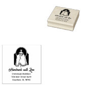 Handgemaakt met liefde  geklede vrouw rubberstempel (Gestempeld)