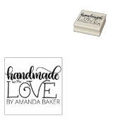 Handgemaakt met liefde - Gepersonaliseerd Rubberstempel (Gestempeld)