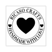Handgemaakt met liefde gepersonaliseerd rubberstempel (Afrduk)