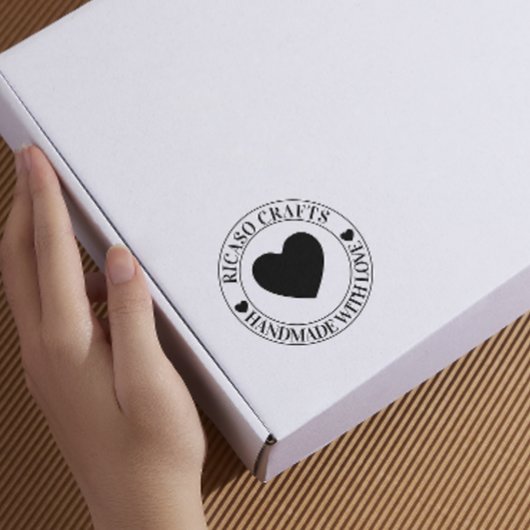 Handgemaakt met liefde gepersonaliseerd rubberstempel