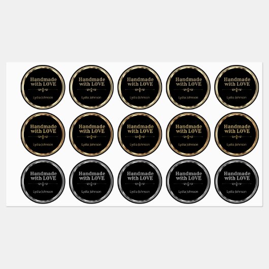 Handgemaakt met liefde - gepersonaliseerde labels (Vel)