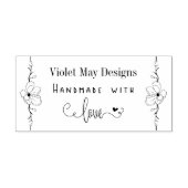 Handgemaakt met Liefde Getrokken Bloemengrens Aang Rubberstempel (Afrduk)