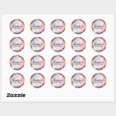 Handgemaakt Met Liefde Glam Bloemen Rozen Trendy M Ronde Sticker (Vel)