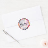 Handgemaakt Met Liefde Glam Bloemen Rozen Trendy M Ronde Sticker (Envelop)