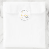 Handgemaakt met liefde Gold script Ronde Sticker (Tas)