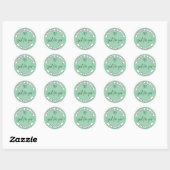 Handgemaakt Met Liefde Groen Elegant Script Sticke Ronde Sticker (Vel)