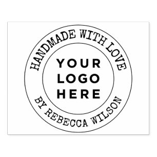 Handgemaakt met liefde grote custom rubberstempel