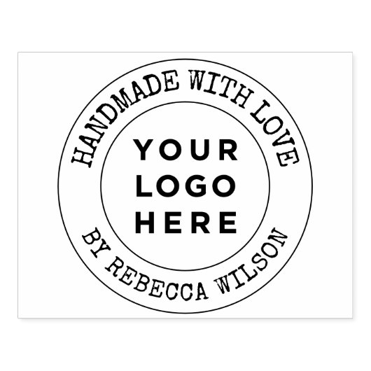 Handgemaakt met liefde grote custom rubberstempel (Afrduk)