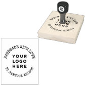 Handgemaakt met liefde grote eenvoudige logo rubberstempel (Gestempeld)