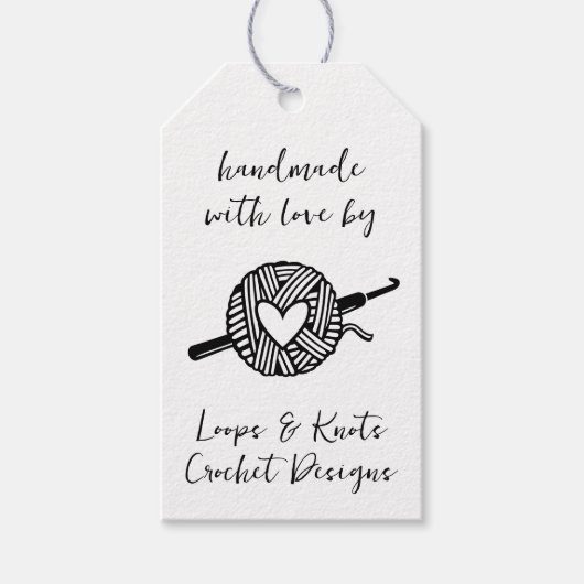 Handgemaakt Met Liefde Haakwerk Cadeaulabel (Voorkant)