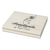 Handgemaakt met liefde, Hand Paardebloem Groot Rub Rubberstempel (Stempel)