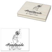 Handgemaakt met liefde, Hand Paardebloem Groot Rub Rubberstempel (Gestempeld)