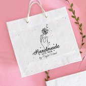 Handgemaakt met liefde, Hand Paardebloem Groot Rub Rubberstempel