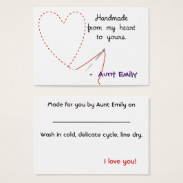 Handgemaakt Met Liefde Hang Label Visitekaartjes