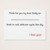 Handgemaakt Met Liefde Hang Label Visitekaartjes (Achterkant)