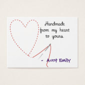 Handgemaakt Met Liefde Hang Label Visitekaartjes (Voorkant)