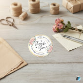 Handgemaakt met liefde hart naam Dank u Ronde Sticker